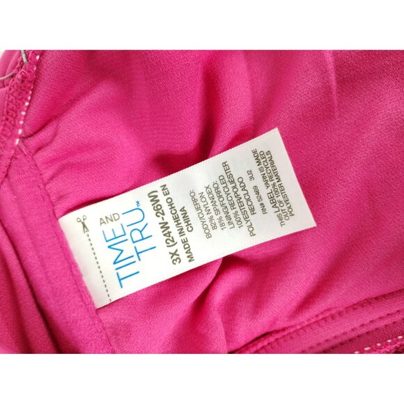 Time and Tru Womens 3X Ruched U Wire Bikini Top Summer Fuchsia - Picture 7 of 8